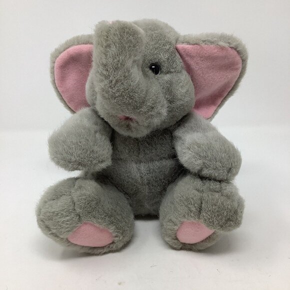 Dakin Elephant Gray Pink Ears Plush Stuffed Animal Vintage 1993 - Picture 2 of 8